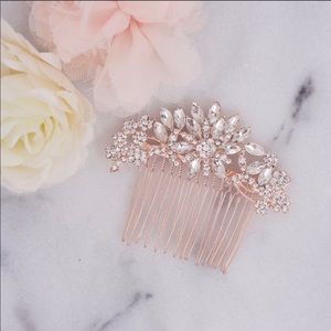 Rose gold bridal comb NWT